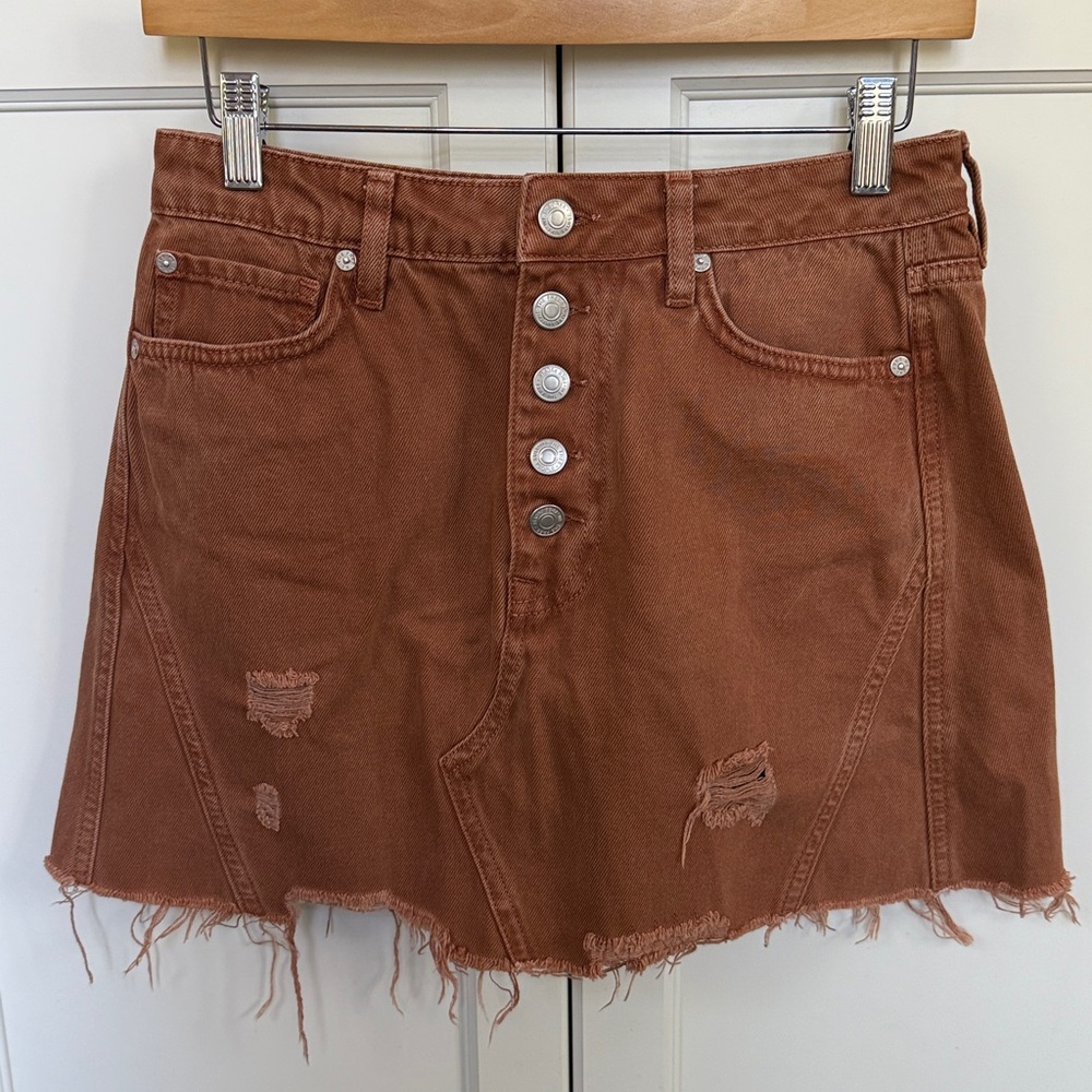 Free People We the Free NWOT brown denim skirt 28 waist